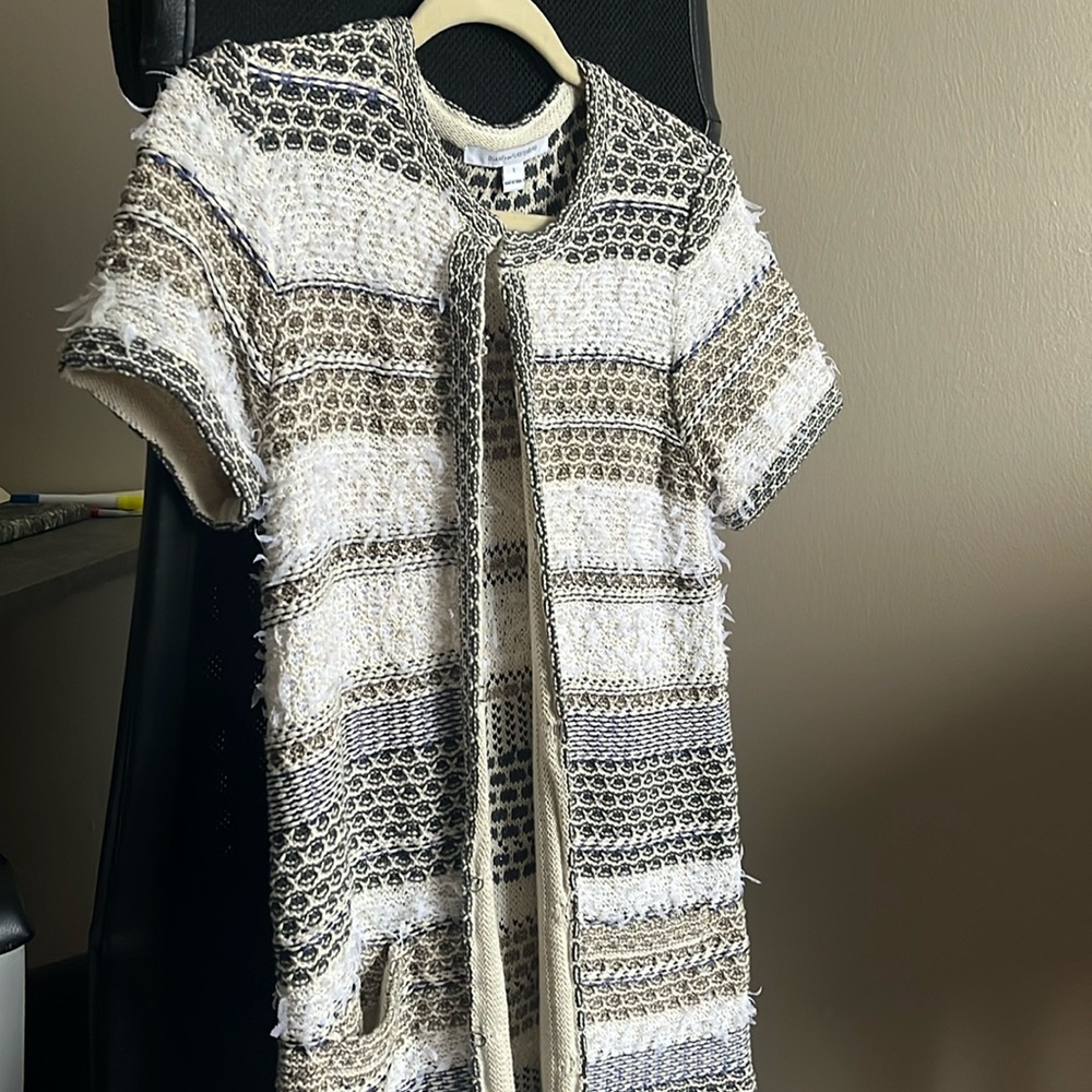 Diane Von Furstenberg DVF Mixed Media Cardigan Sweater